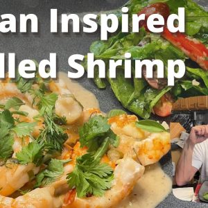 Grilled Shrimp with Asian Coconut Scallion Sauce