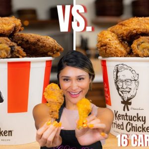 Low Carb Crispy Fried Chicken vs. KFC Crispy Fried Chicken! How to Make Keto KFC