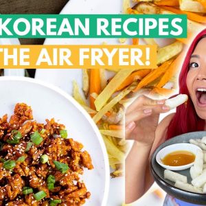 KOREAN VEGAN AIR FRYER RECIPES! Korean Fried Chicken, Crispy Rice Cakes (Tteok), Potatoes & Carrots