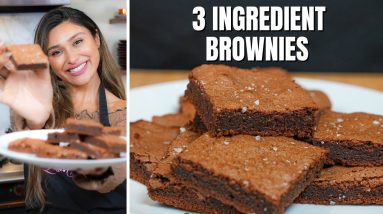 3 INGREDIENT BROWNIES! How To Make Keto Nutella Brownies Recipe