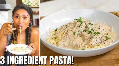 3 INGREDIENT KETO PASTA! How To Make Keto Pasta w/ SECRET Cheese Sauce!