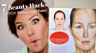 How To Make Your Face Look THINNER! 7 Slimming Contour, Hair & Makeup Hacks | Dominique Sachse