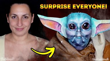 Baby Yoda you can be in 3 min! DIY makeup guide