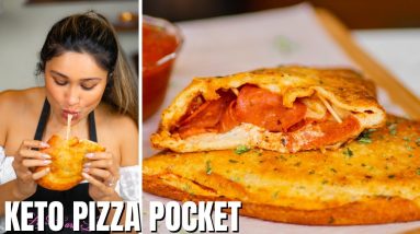 BEST KETO CALZONE! How to make an EASY Keto Pepperoni Pizza Pocket