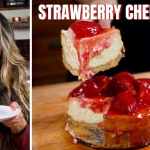 LIGHT & CREAMY STRAWBERRY CHEESECAKE RECIPE! How to Make The Most AMAZING & EASIEST Keto Cheesecake