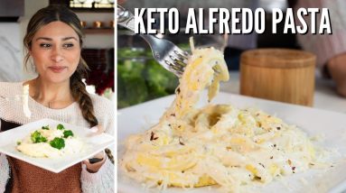 EASY KETO ALFREDO PASTA! How to Make Keto Pasta