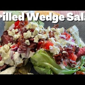 Grilled Wedge Salad w/Hanger Steak, Bacon and Blue Cheese