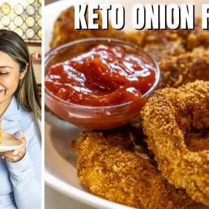 KETO ONION RINGS! How to Make Keto Onion Rings Pork Rinds | Low Carb Onion Rings Air Fryer