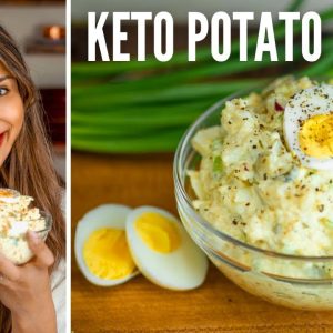 BEST KETO POTATO SALAD EVER! How to Make Potato Salad for Keto Thanksgiving Dinner! Only 3 Net Carbs