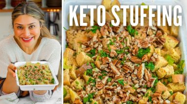BEST KETO STUFFING RECIPE! How to Make Keto Stuffing for Thanksgiving! Only 5 NET CARBS