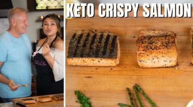 KETO CRISPY SALMON! Best Keto Salmon Recipe 3 Ways!