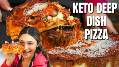 KETO DEEP DISH PIZZA | EASY LOW CARB CHICAGO DEEP DISH PIZZA RECIPE