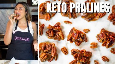 Keto Pecan Pralines! Easy Keto Pralines Recipe (See’s Candies Dupe)