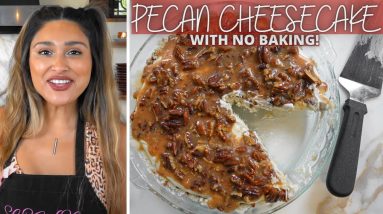 NO BAKE CHEESECAKE IN 15 MIN! How To Make Keto Pecan Cheesecake & Crust