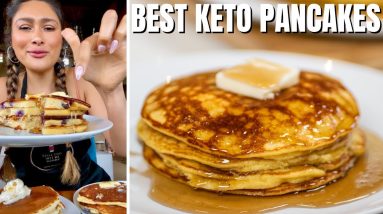 BEST KETO PANCAKES! Fluffy & No Cream Cheese Keto Pancake Recipe! Only 2 Net Carbs