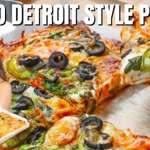 DETROIT STYLE PIZZA! Best Keto Pizza & Veggie Pizza Recipe That's Only 2 Carbs Per Slice