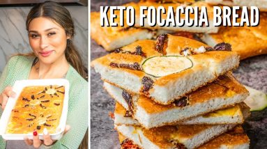 EASY KETO FOCACCIA BREAD! How to Make Keto Focaccia Bread! ONLY 1 NET CARB!