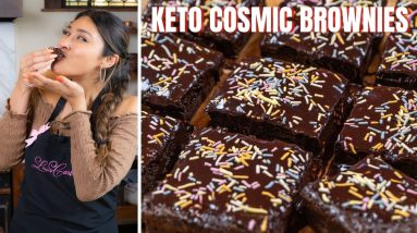 How to Make the Most AMAZING and EASIEST Brownies Ever! 3 Carb Keto Cosmic Brownies