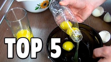 Top 5 Food Life Hacks - How To Separate Egg Yolk From Egg White