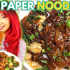 1 Ingredient 5 Minute NOODLES Out of RICE PAPER!! Most CHEWY NOODLES EVER 😋