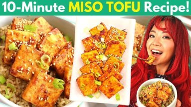 Last Minute MISO TOFU (No Marinating Needed & Easy AF!) / High Protein Vegan Bowl