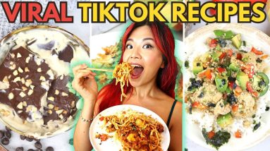 I tried VIRAL RECIPES from TIKTOK & Veganized Them (2023) Baked Spaghetti, Mayak "Eggs", Magic Shell