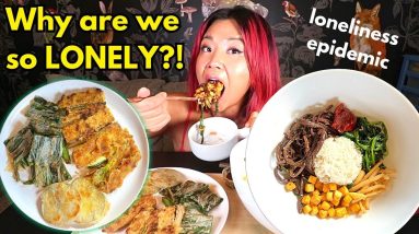 Home Cooked Korean Food MUKBANG (Vegan) & Loneliness Epidemic (Why are we so lonely?)