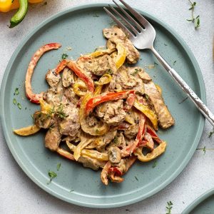 Keto Steak Stir-fry Recipe [with Creamy Asiago Sauce]