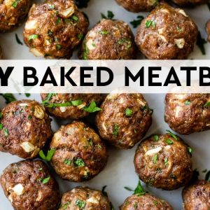 BAKED MEATBALLS | with cauliflower rice, low-carb recipe
